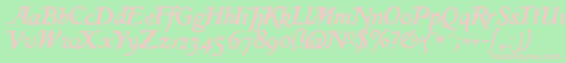 IslaRegular Font – Pink Fonts on Green Background