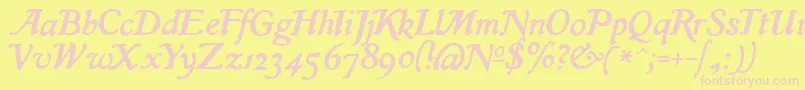 IslaRegular Font – Pink Fonts on Yellow Background