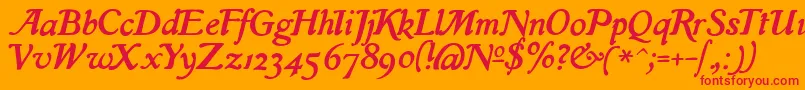 IslaRegular Font – Red Fonts on Orange Background