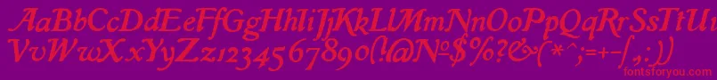 IslaRegular Font – Red Fonts on Purple Background