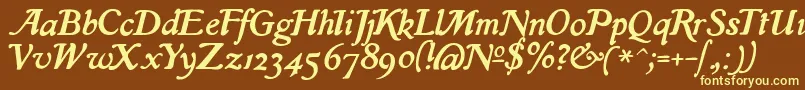 Lisätietoja IslaRegular-fontista IslaRegular-fontti – keltaiset fontit ruskealla taustalla