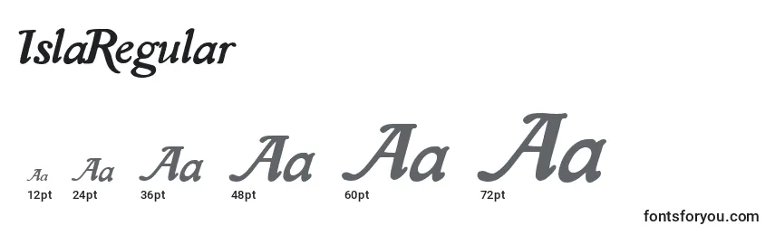 Размеры шрифта IslaRegular