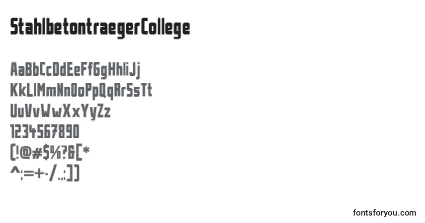 StahlbetontraegerCollege Font – alphabet, numbers, special characters