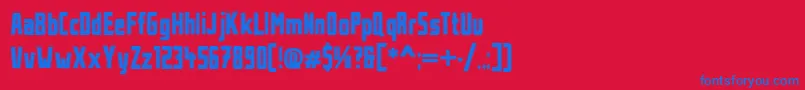StahlbetontraegerCollege Font – Blue Fonts on Red Background