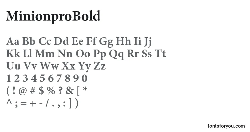 MinionproBold-fontti – aakkoset, numerot, erikoismerkit