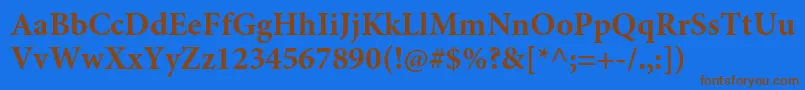 MinionproBold Font – Brown Fonts on Blue Background