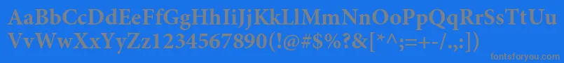 MinionproBold-Schriftart – Graue Schriften auf blauem Hintergrund