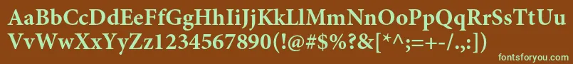 Czcionka MinionproBold – zielone czcionki na brązowym tle
