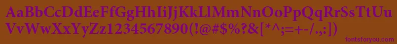 MinionproBold Font – Purple Fonts on Brown Background