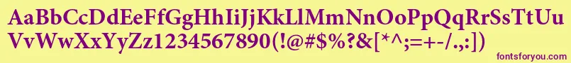 MinionproBold Font – Purple Fonts on Yellow Background
