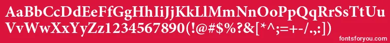 MinionproBold Font – White Fonts on Red Background