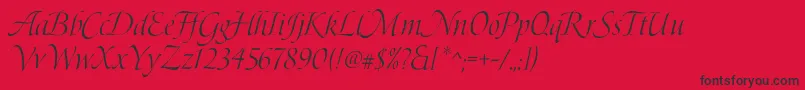 フォントBoleroScript – 赤い背景に黒い文字