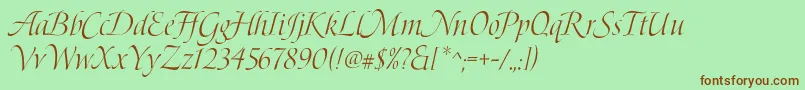 BoleroScript Font – Brown Fonts on Green Background