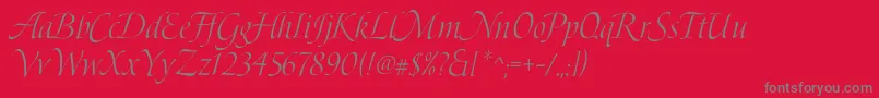 フォントBoleroScript – 赤い背景に灰色の文字