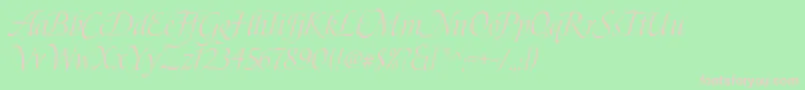 BoleroScript-fontti – vaaleanpunaiset fontit vihreällä taustalla