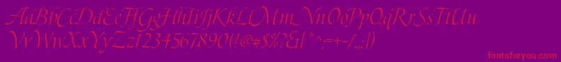 BoleroScript Font – Red Fonts on Purple Background