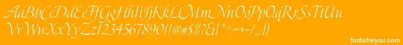 BoleroScript Font – White Fonts on Orange Background