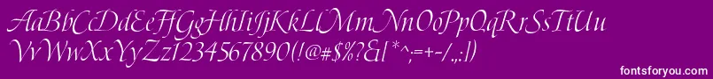 fuente BoleroScript – Fuentes Blancas Sobre Fondo Morado