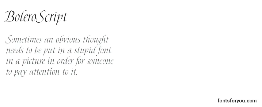 Review of the BoleroScript Font