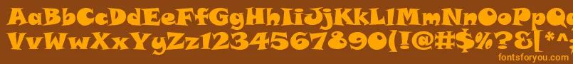 SnapItc Font – Orange Fonts on Brown Background