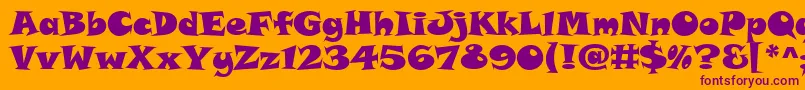 SnapItc Font – Purple Fonts on Orange Background