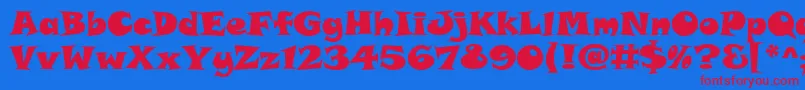 SnapItc Font – Red Fonts on Blue Background