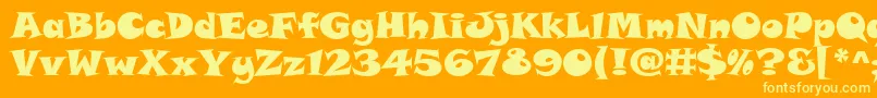 SnapItc Font – Yellow Fonts on Orange Background