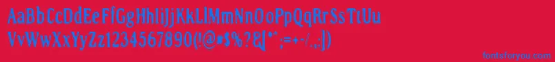 フォントRoadToNowhere – 赤い背景に青い文字