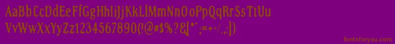 フォントRoadToNowhere – 紫色の背景に茶色のフォント