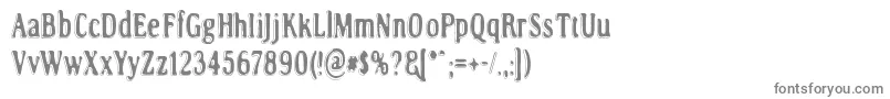 RoadToNowhere-fontti – harmaat kirjasimet valkoisella taustalla