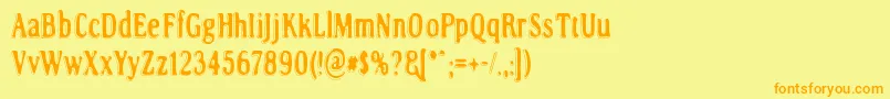 RoadToNowhere Font – Orange Fonts on Yellow Background