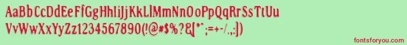 RoadToNowhere Font – Red Fonts on Green Background