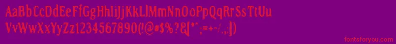 RoadToNowhere Font – Red Fonts on Purple Background