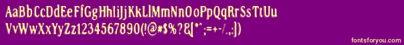 RoadToNowhere Font – Yellow Fonts on Purple Background