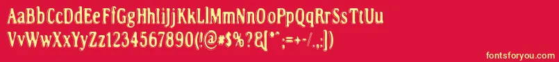 RoadToNowhere Font – Yellow Fonts on Red Background