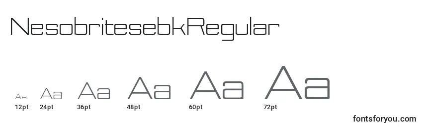 Размеры шрифта NesobritesebkRegular