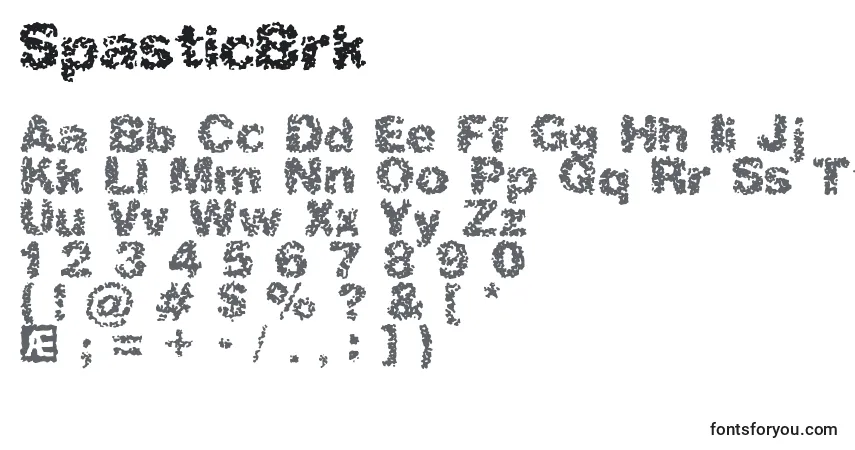 Шрифт SpasticBrk – алфавит, цифры, специальные символы