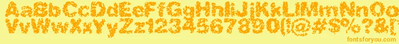 SpasticBrk Font – Orange Fonts on Yellow Background