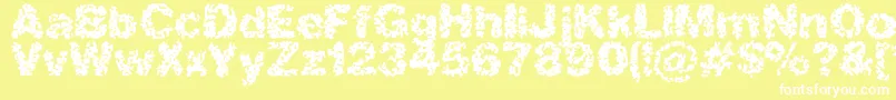 SpasticBrk Font – White Fonts on Yellow Background