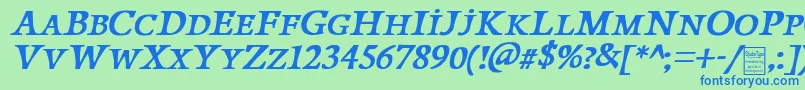 PapillonsItalicDemo Font – Blue Fonts on Green Background