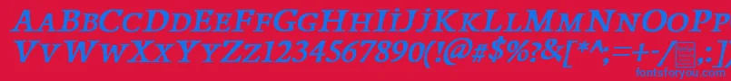 PapillonsItalicDemo-Schriftart – Blaue Schriften auf rotem Hintergrund
