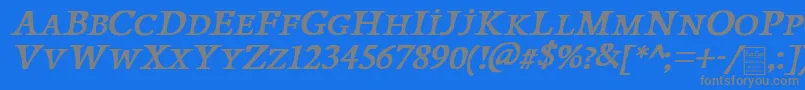 Шрифт PapillonsItalicDemo – серые шрифты на синем фоне