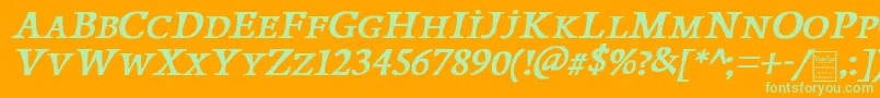 PapillonsItalicDemo Font – Green Fonts on Orange Background