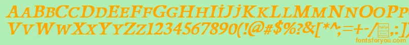 PapillonsItalicDemo Font – Orange Fonts on Green Background