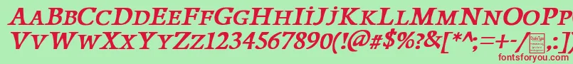 PapillonsItalicDemo Font – Red Fonts on Green Background