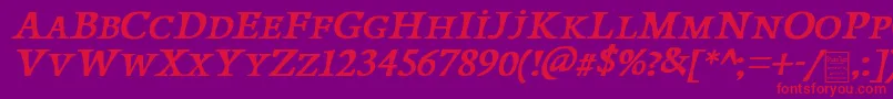 PapillonsItalicDemo Font – Red Fonts on Purple Background