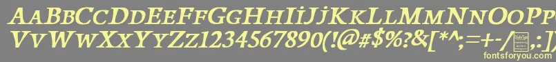 PapillonsItalicDemo Font – Yellow Fonts on Gray Background