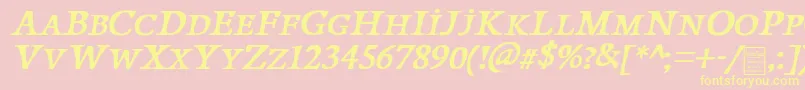PapillonsItalicDemo Font – Yellow Fonts on Pink Background