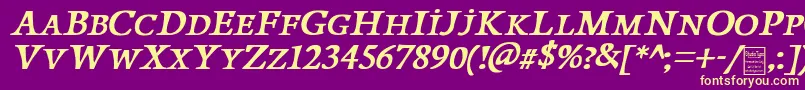 PapillonsItalicDemo Font – Yellow Fonts on Purple Background