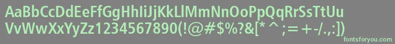 フォントHumanist777BoldCondensedBt – 灰色の背景に緑のフォント